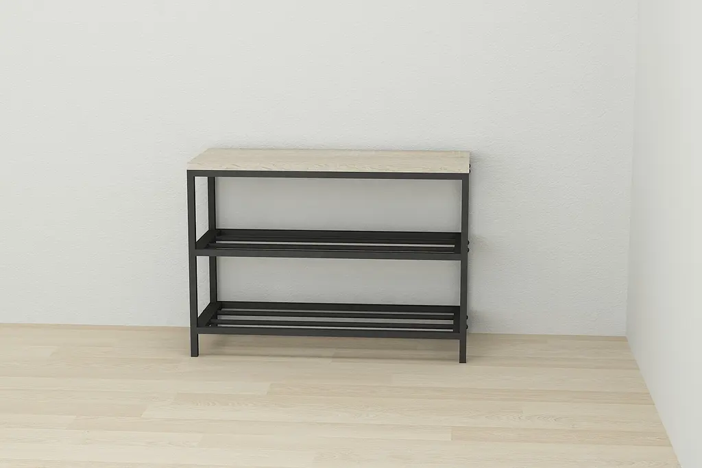 Банкетка універсальна Ferrum-decor Слайм 45x63x26 чорний ДСП Дуб Сонома 16мм (FRD-104072) - фото 5