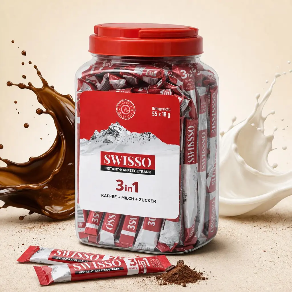Кава розчинна в стіках 3 в 1 Swisso Kaffee Instant 55 х 18 г - фото 2