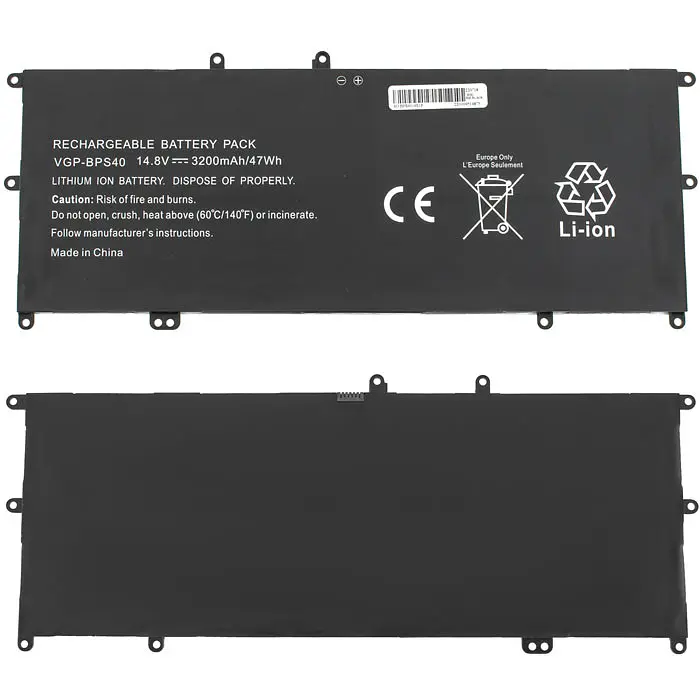 Батарея для ноутбука Sony BPS40 (VGP-BPS40 Sony Vaio SVF14 и SVF15 series) 14.8V 3200mAh 47Wh Чорний - фото 2