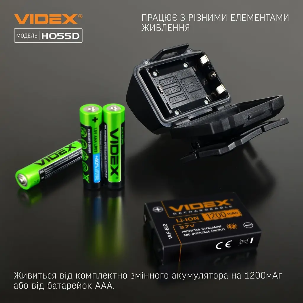 Налобний світлодіодний ліхтарик Videx VLF-H055D 500 Lm 5000 K (VLF-H055D) - фото 12