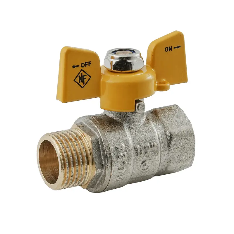 Кран кульовий Nolf Classic NFC.722-06-1/2" FM ГШМ Yellow, ручка "метелик" жовта NF3129 - фото 4