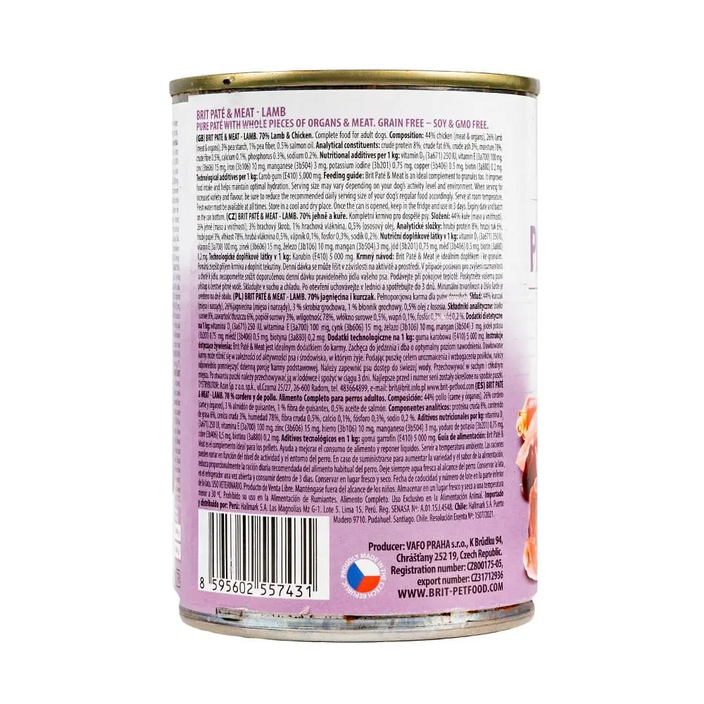 Вологий корм для собак Brit Pate & Meat Lamb 0.4 кг (курка та ягня) - фото 4