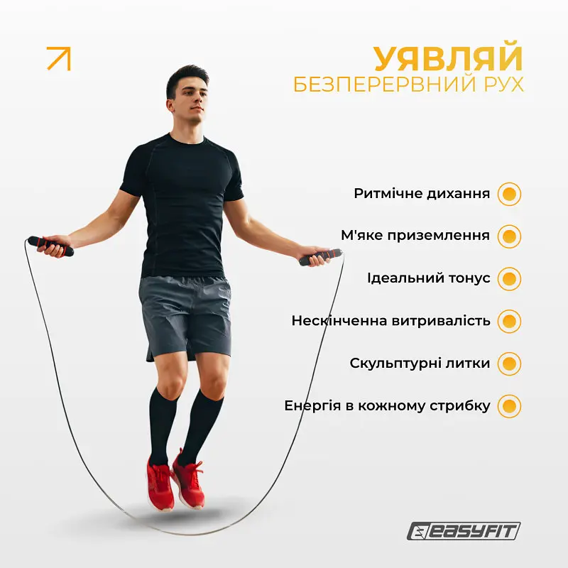 Скакалка для гімнастики EasyFit тренажер швидкісний для боксу - фото 2