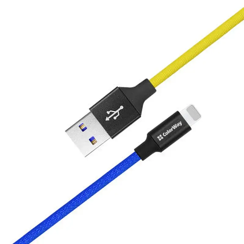 Дата кабель USB 2.0 AM to Lightning 1.0m National ColorWay (CW-CBUL052-BLY) - фото 3