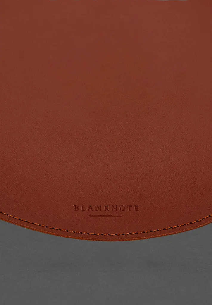 Круглый коврик для мышки из натуральной кожи светло-коричневый краст - фото 6