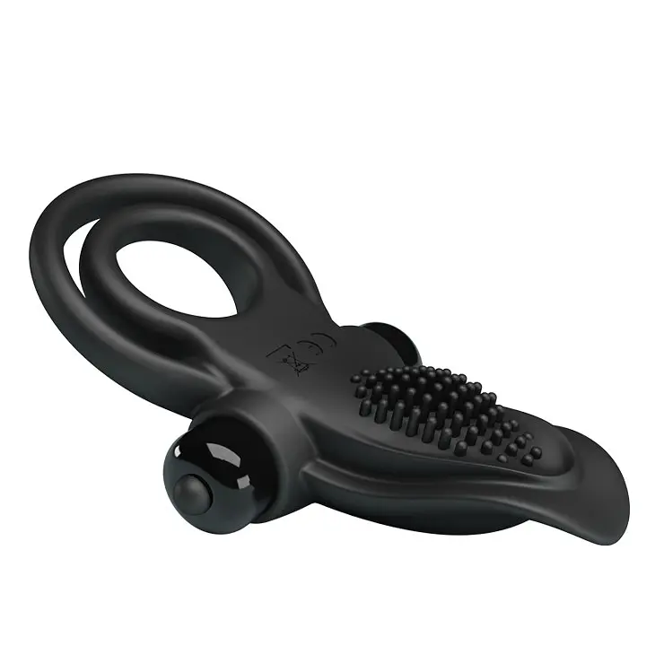 Эрекционное кольцо на пенис с вибрацией Pretty Love Vibro Penis Ring 11.3 см черный - фото 3
