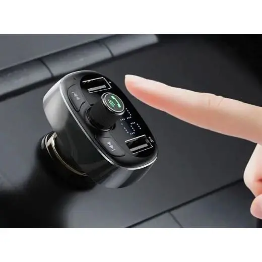 FM трансмітер Bluetooth модулятор Baseus S-09 2USB CCALL-TM01 чорний - фото 7