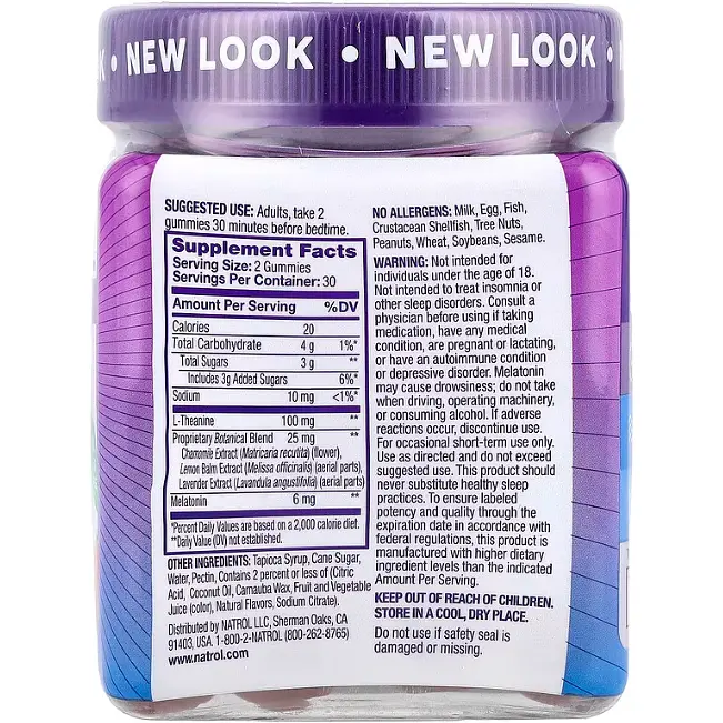 Поддержка сна Natrol Sleep + Calm вкус клубники 60 жевательных конфет - фото 2