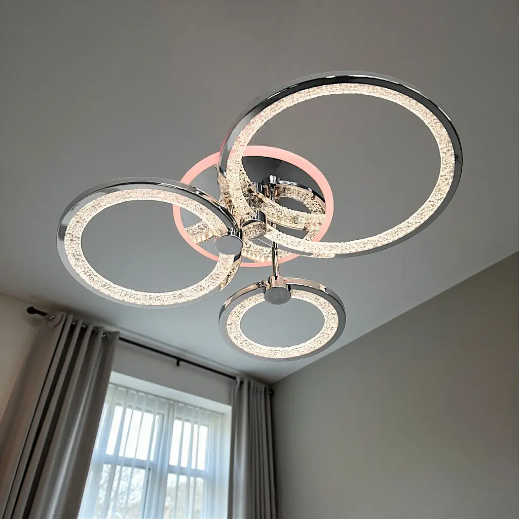 Елегантна стельова LED-люстра для вітальні Diasha 8180/3HR LED 3color dimmer - фото 2