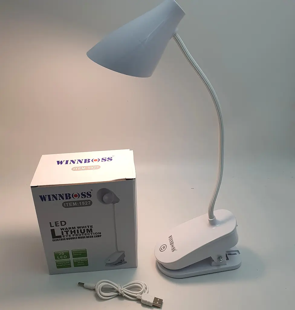 LED-лампа сенсорна світлодіодна настільна на прищіпці акумуляторна (знімний 18650) тепле, нейтральне та холодне світло WinBoss 1927 - фото 3