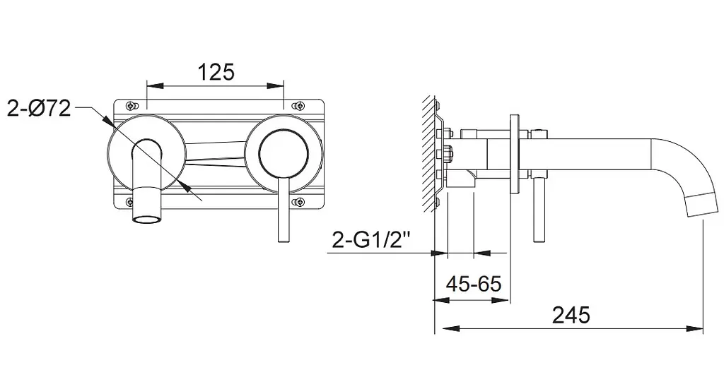 Смеситель для умывальника Kohlman Axel graphite + BOX скрытого монтажа QW180AG Графит - фото 2