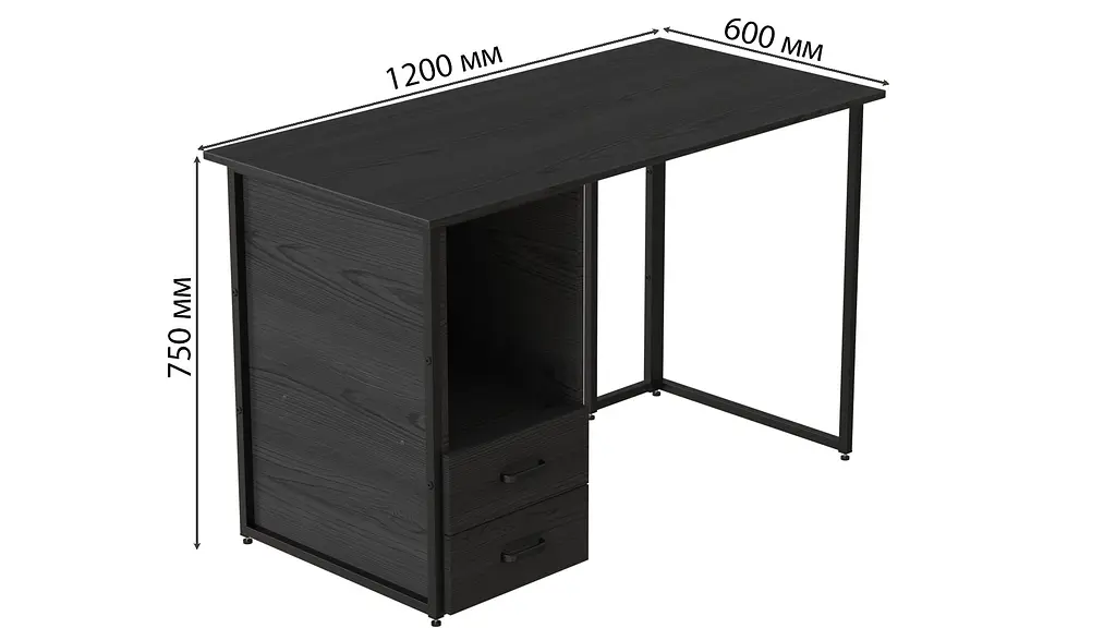 Комп'ютерний стіл Отто 75x120x60 чорний ДСП Сосна Кембра 16мм FRD-103575 - фото 3