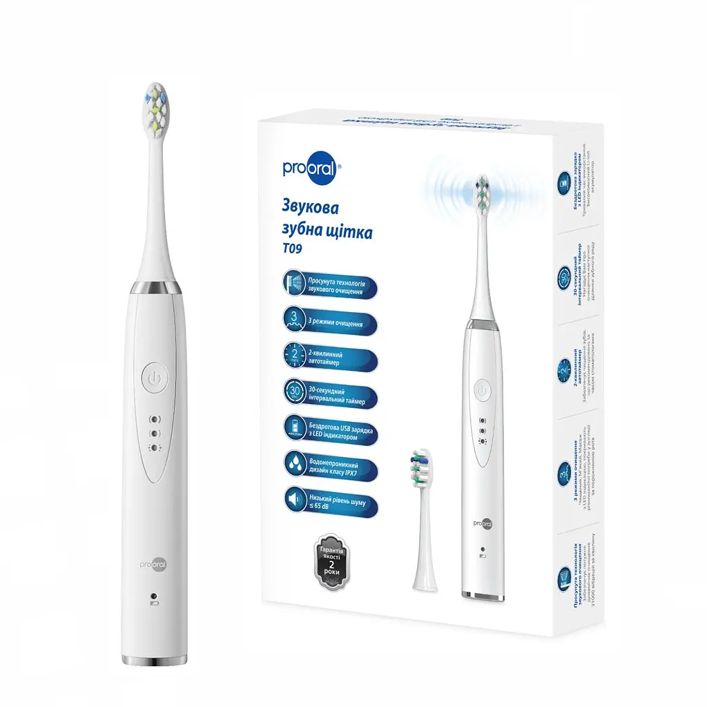 Електрична зубна щітка Prooral T09 біла - фото 4