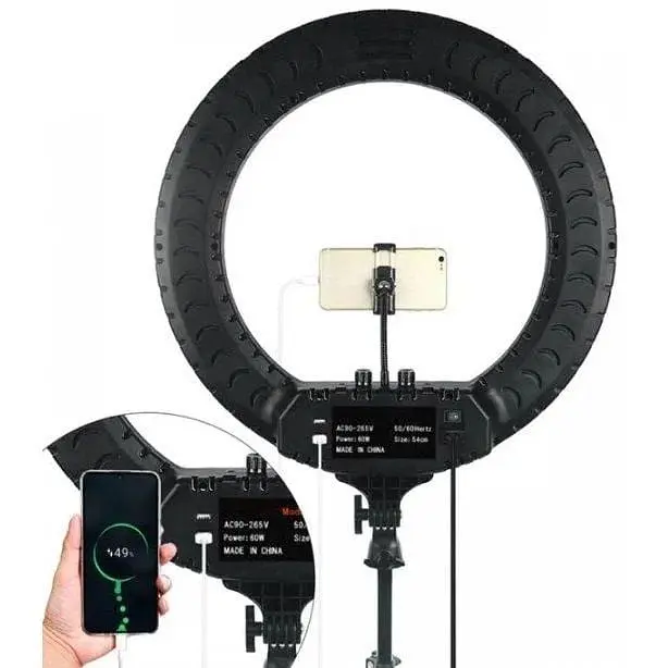 Лампа кільцева LED RL-21 з пультом і штативом - фото 2