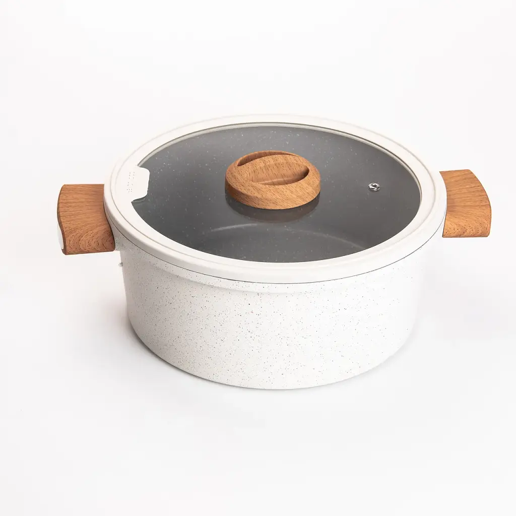 Набір алюмінієвого посуду MGC 11 предметів 28 см білий антипригарне покриття - фото 3