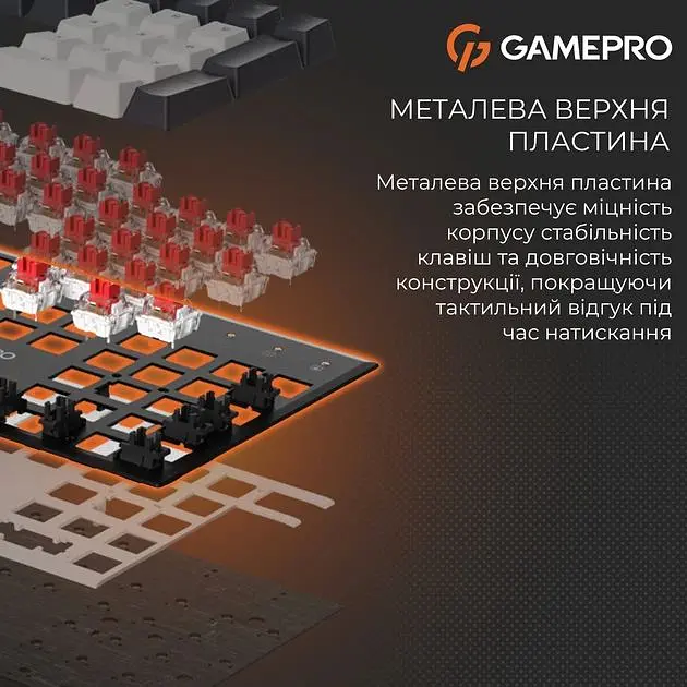 Клавіатура дротова GamePro Genesis Metallic Outemu Red Swithes USB Black (MK144B) - фото 7