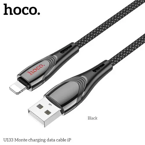 Кабель HOCO U133 Monte charging data cable iP 1,2 m. Чорний