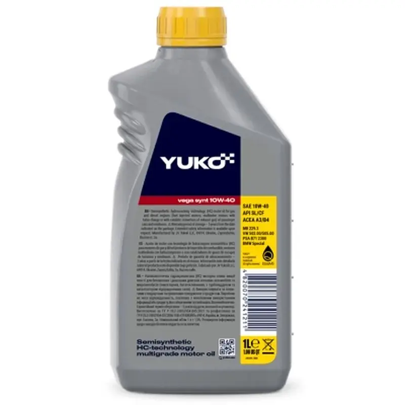 Моторна олива Yuko VEGA SYNT 10W-40 1л (4820070241211) - фото 2