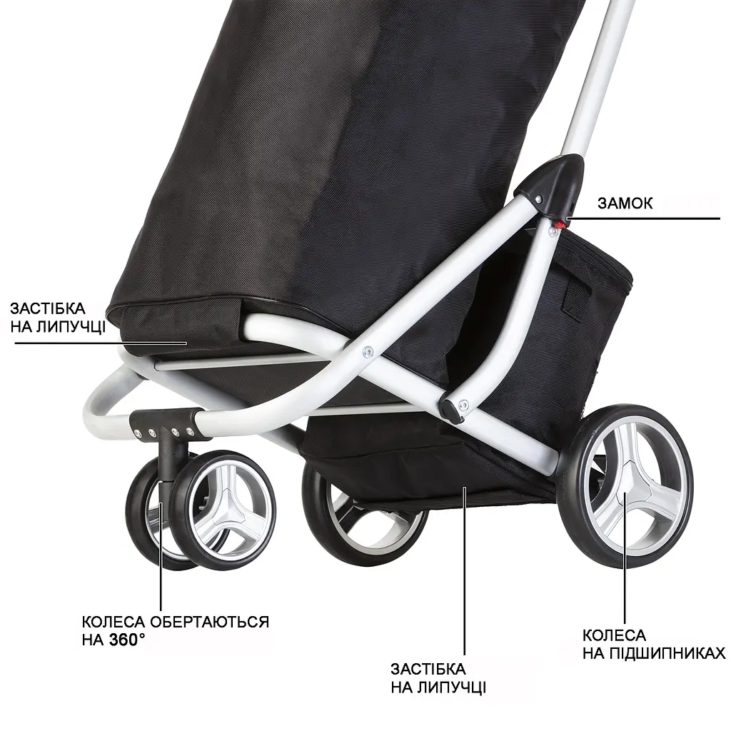 Сумка-візок ShoppingCruiser 3 Wheels Black (604349) - фото 2