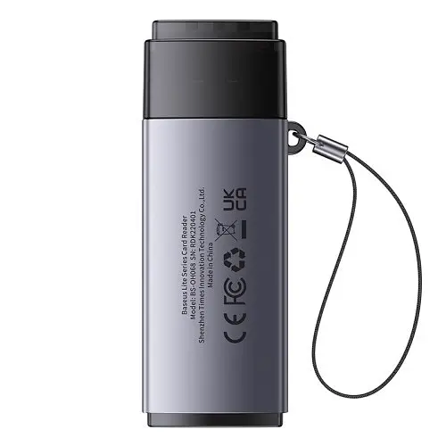 Карт рідер Baseus Lite Series USB-A to SD/TF Card Reader Сірий WKQX060013 - фото 3