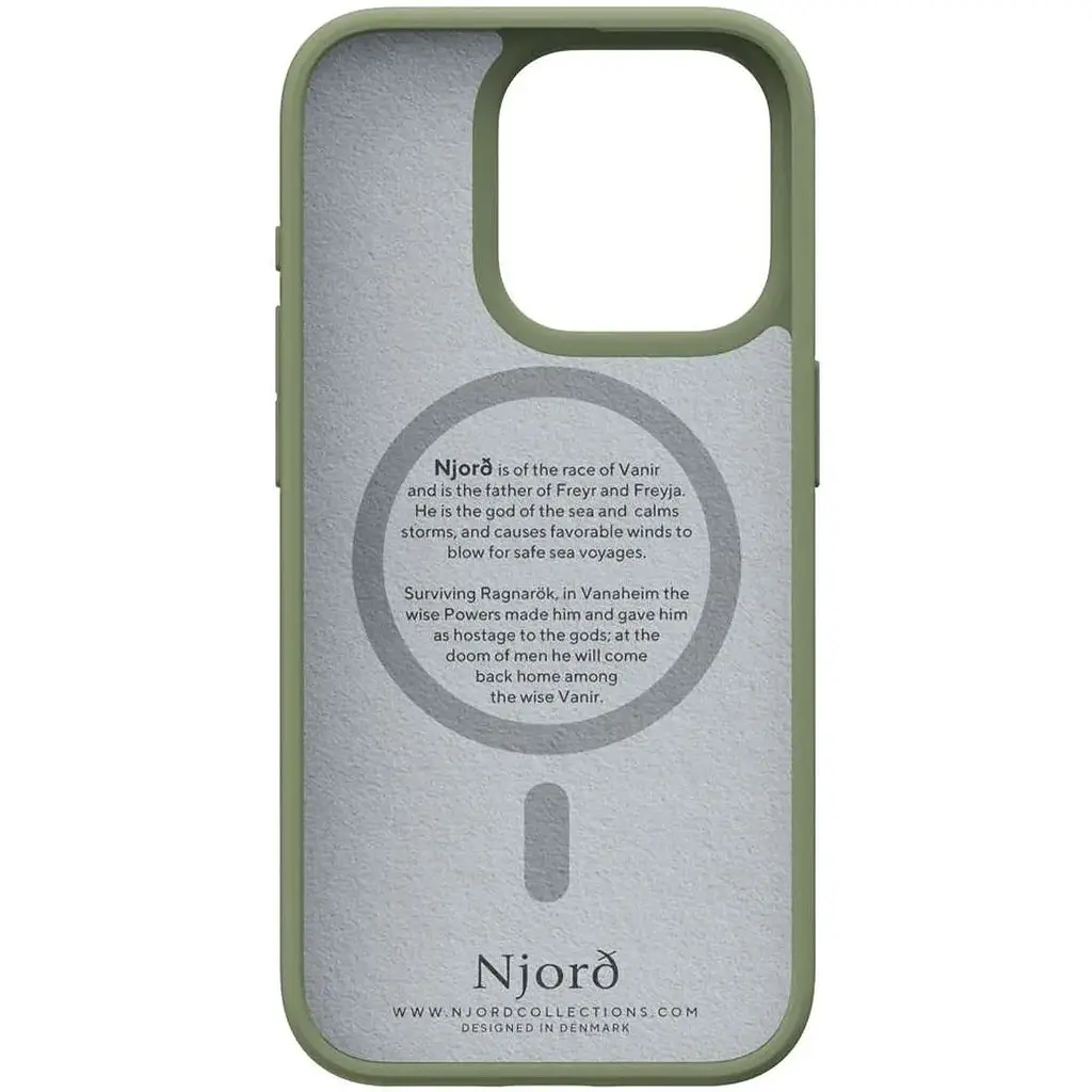 Чохол-накладка Njord Suede MagSafe Case Olive для iPhone 15 Pro (NA53SU06) - фото 3