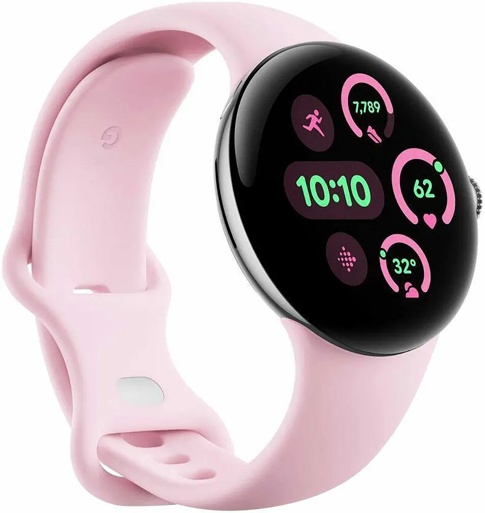 Смарт-часы Google Pixel Watch 3 41 mm Wi-Fi Polished Silver Aluminum Case/Rose Quartz Active Band - фото 3