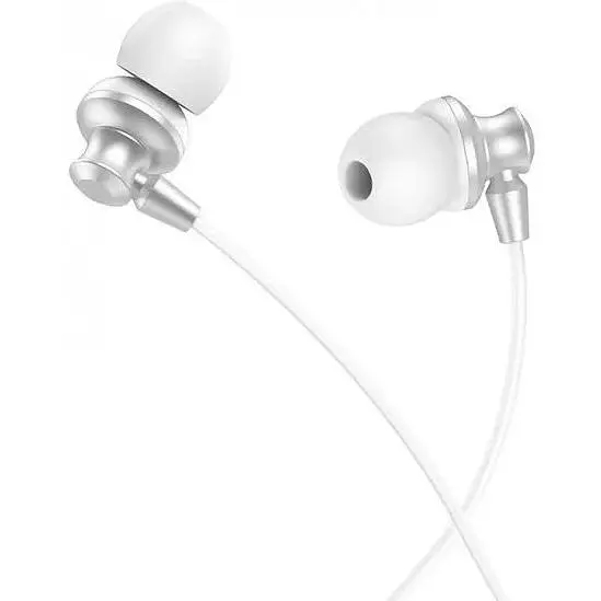 Навушники металеві Hoco M98 Delighted metal With Microphone білі - фото 5