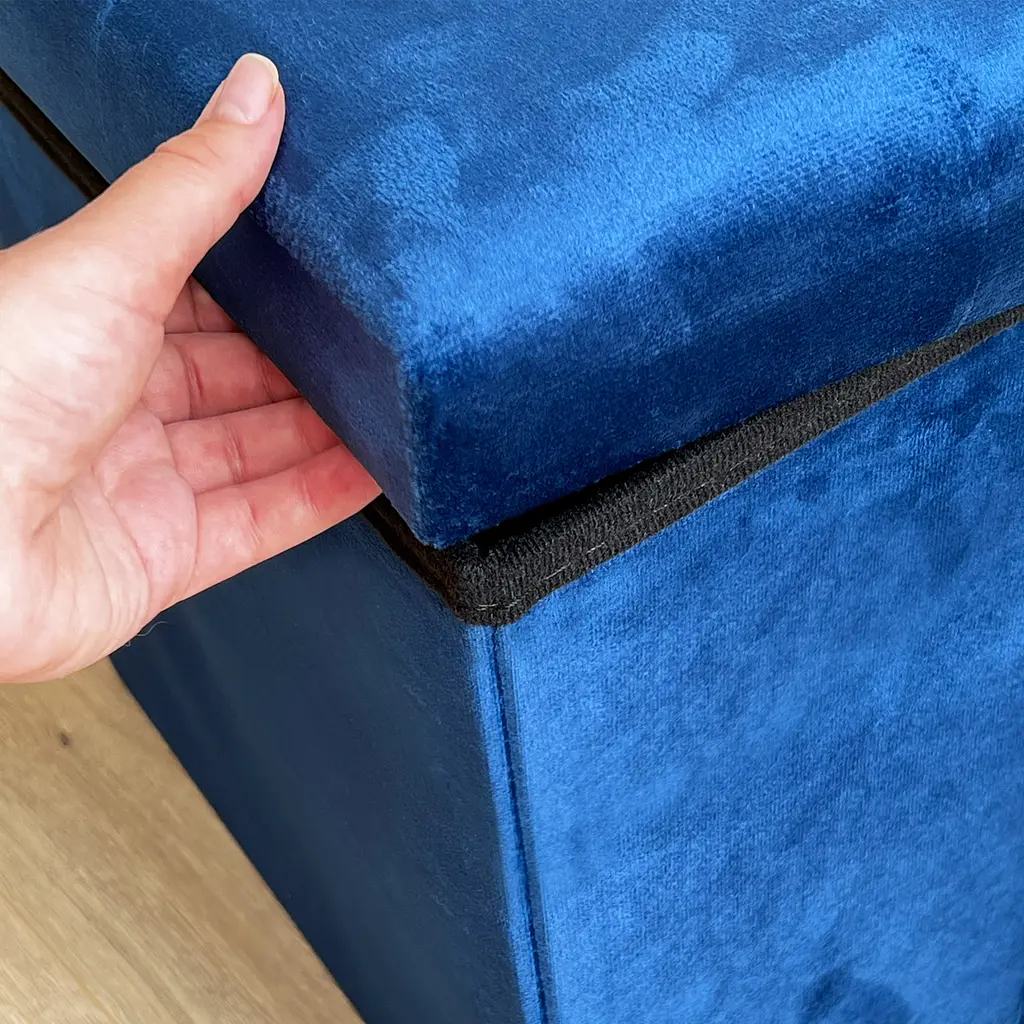 Пуф для зберігання МВМ My Home велюровий 380х380х380 мм синій (TH-05 BLUE) - фото 7