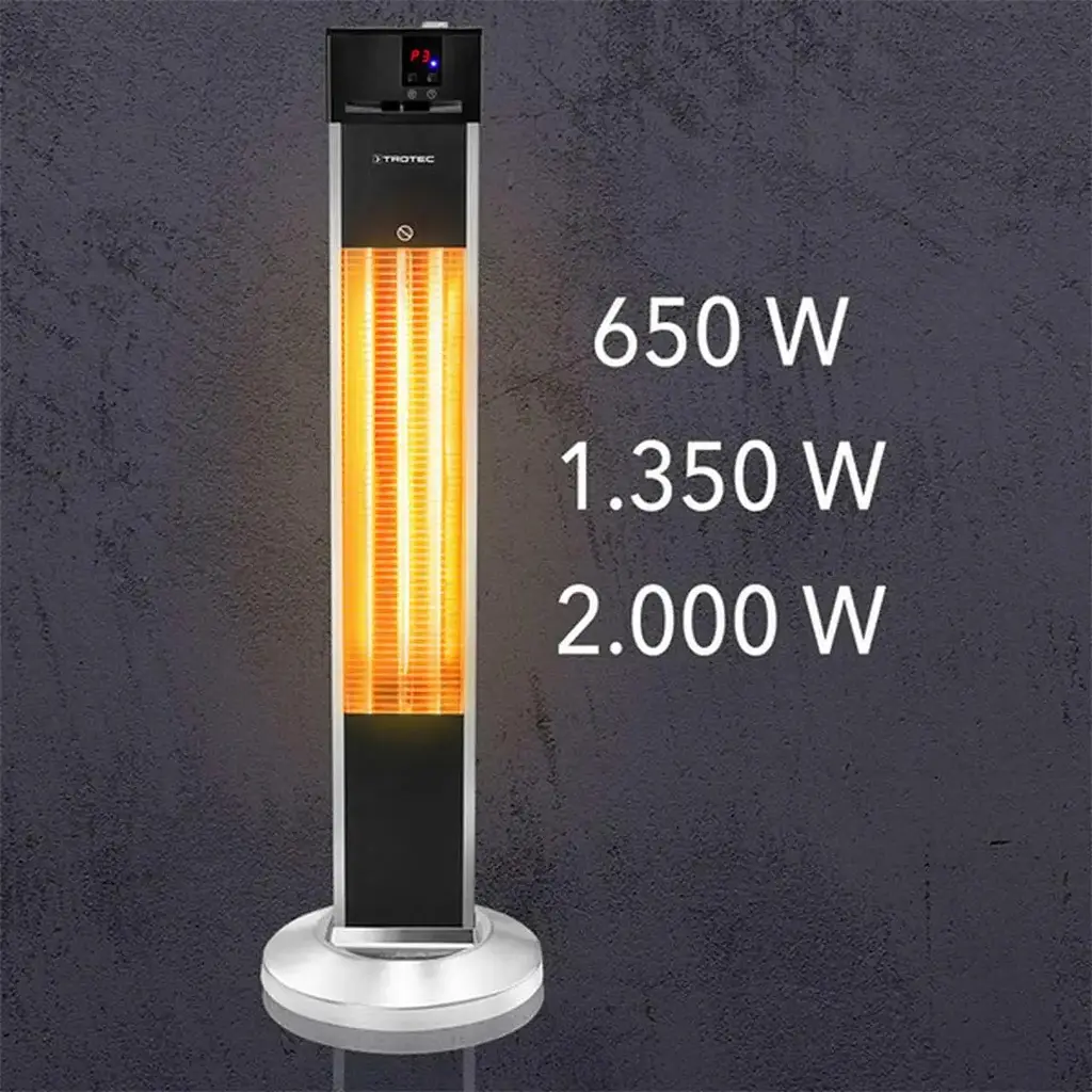Обігрівач Trotec IRS 2000 E 2000W карбоновий інфрачервоний Silver/Black - фото 10