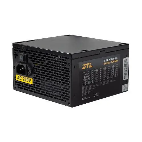 Блок питания 600 Вт, GTL Gaming Star, черный, 120 мм, 2xMolex/4xSATA/2x6+2-pin/2x4+4-pin/1x20+4-pin, защита SCP/OCP - фото 1