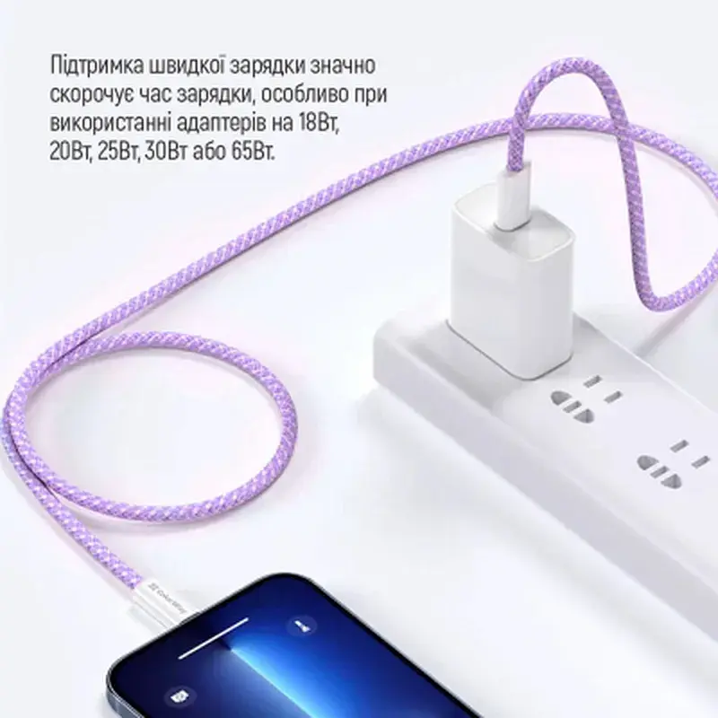 Дата кабель USB-C to USB-C 1.0m 60W 3.0А purple ColorWay (CW-CBPDCC061-PU) - фото 11