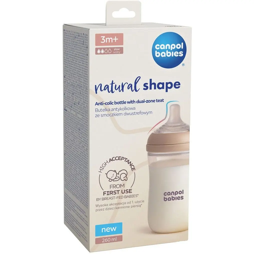 Уцінка. Пляшечка антиколікова Canpol babies Natural Shape з соскою Dual-zone 260 мл (35/401)  - фото 5