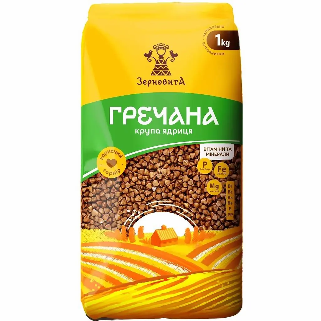 Набір: крупа гречана Зерновита 1 кг + крупа пшенична Козуб продукт швидкорозварювана 500 г  - фото 2