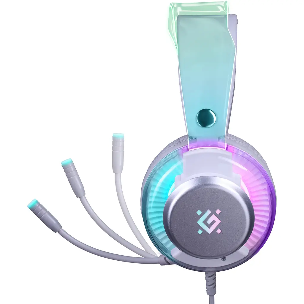 Гарнітура Defender Glitch, USB, RGB, 2м, White - фото 4
