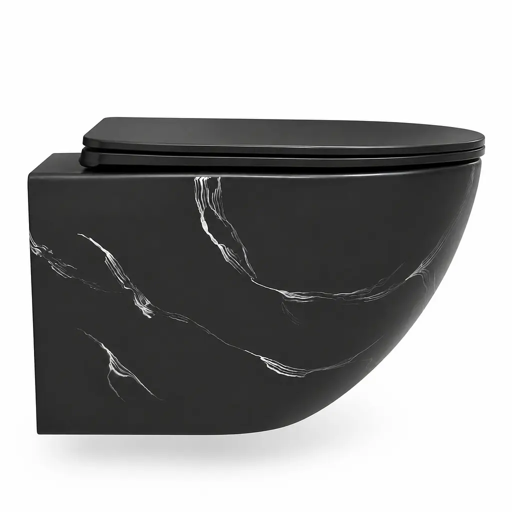 Підвісний безободковий унітаз VBI Vulcano Tornado black stone matt VBI-020423 - фото 4