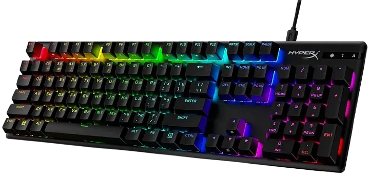 Клавіатура HyperX Alloy Origins Red PBT ENG/RU RGB Black (639N3AA) - фото 3
