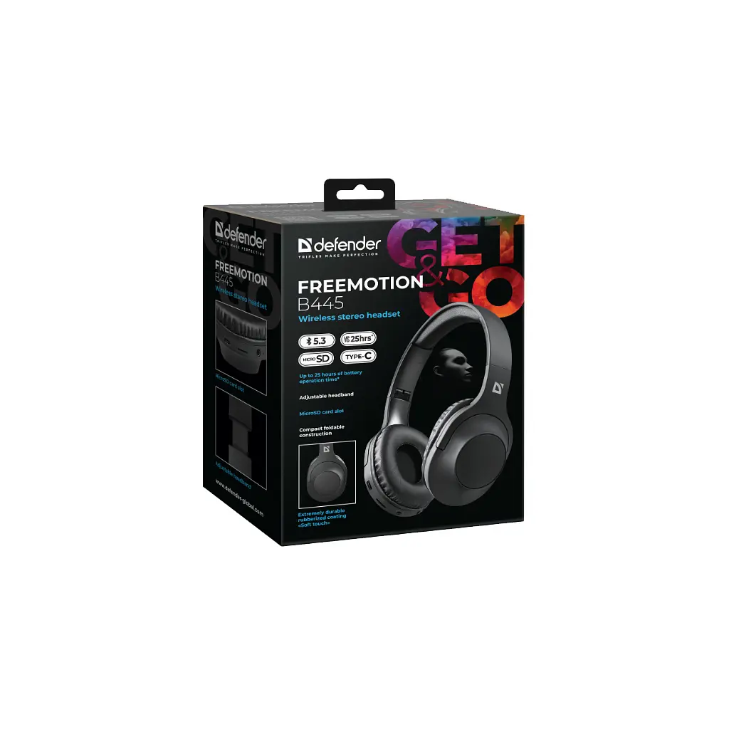 Навушники Defender FreeMotion B445 Bluetooth Black (63445) - фото 6
