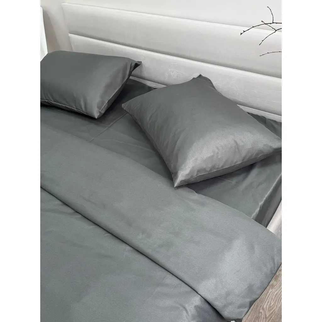 Комплект постільної білизни Ecotton Nid Grey євро полісатин сірий (25192) - фото 3