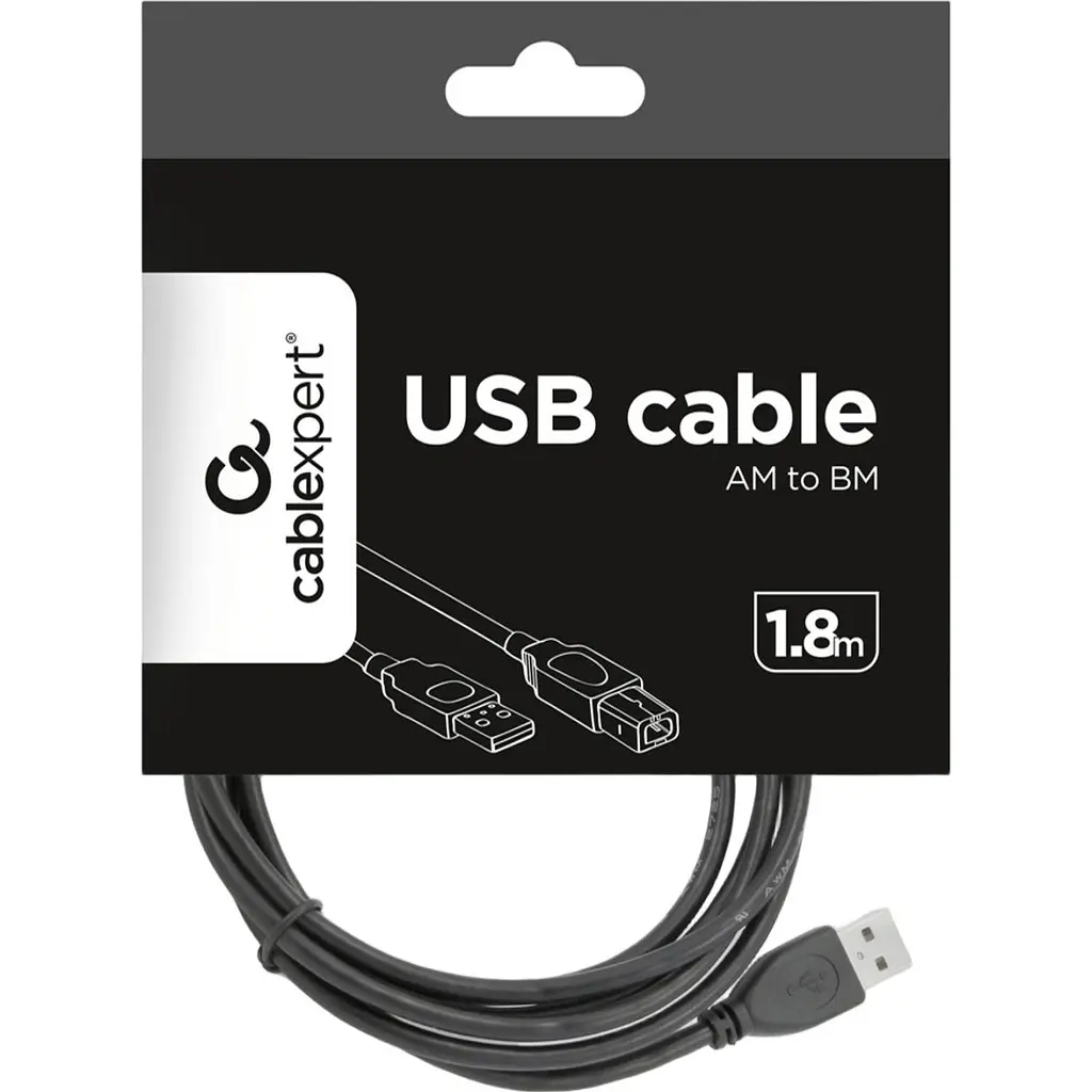 Кабель Cablexpert USB 2.0 AM/BM 1.8 m Black [CCP-USB2-AMBM-6] [119055] - фото 4