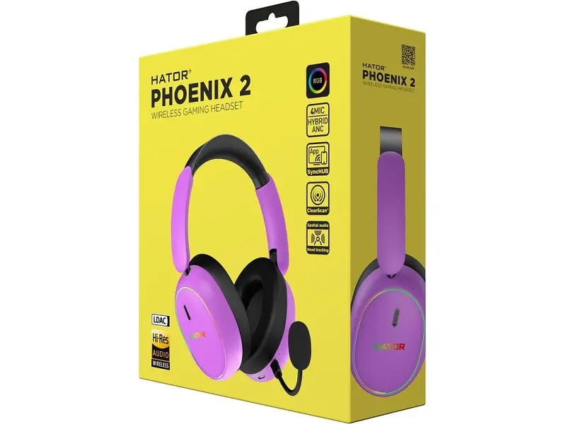 Навушники з мікрофоном Hator Phoenix 2 Wireless Cyber Violet (ESH42) - фото 5