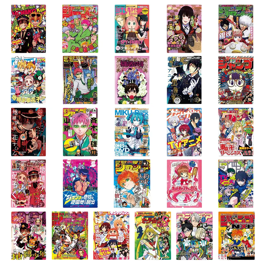 Стікерпак Аніме-хіти: обкладинки набір наклейок GeekLand Anime Hits: Classics and Modernity 50 - фото 3