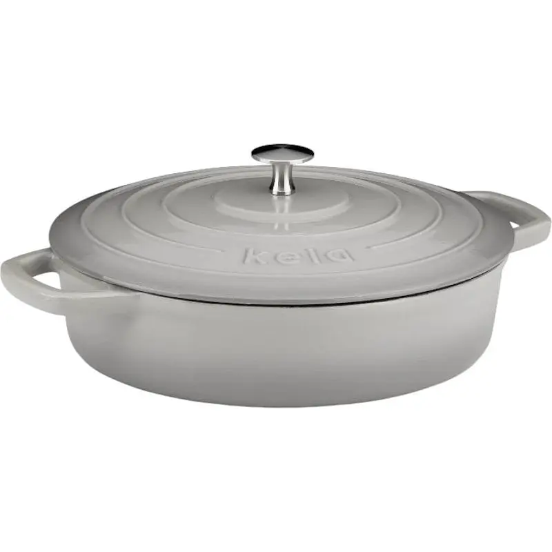 Сотейник Kela Calido чугунный с крышкой 28 см 3.2 л серый (12611) - фото 1