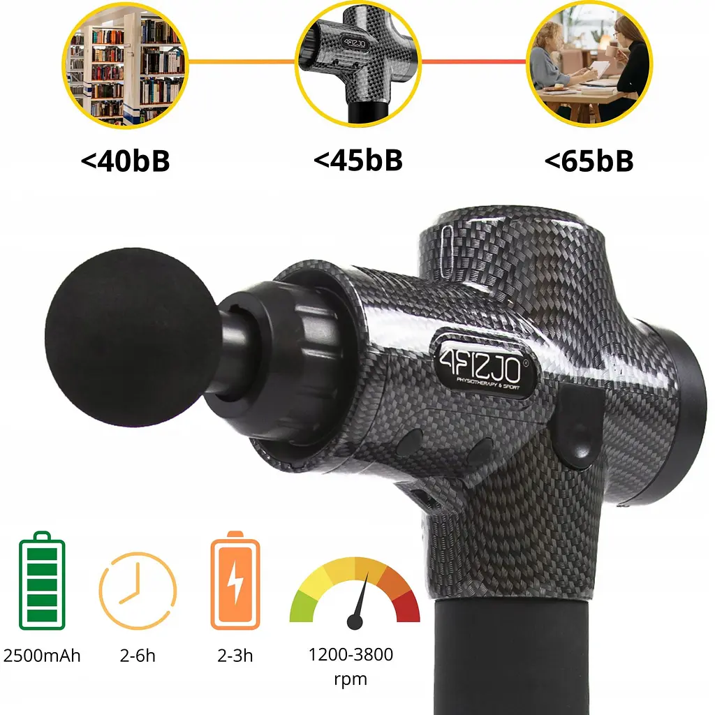 Ручний перкусійний масажер 4FIZJO Massage Gun Ultra 100 Вт масажний пістолет (P-5907739315632) - фото 7