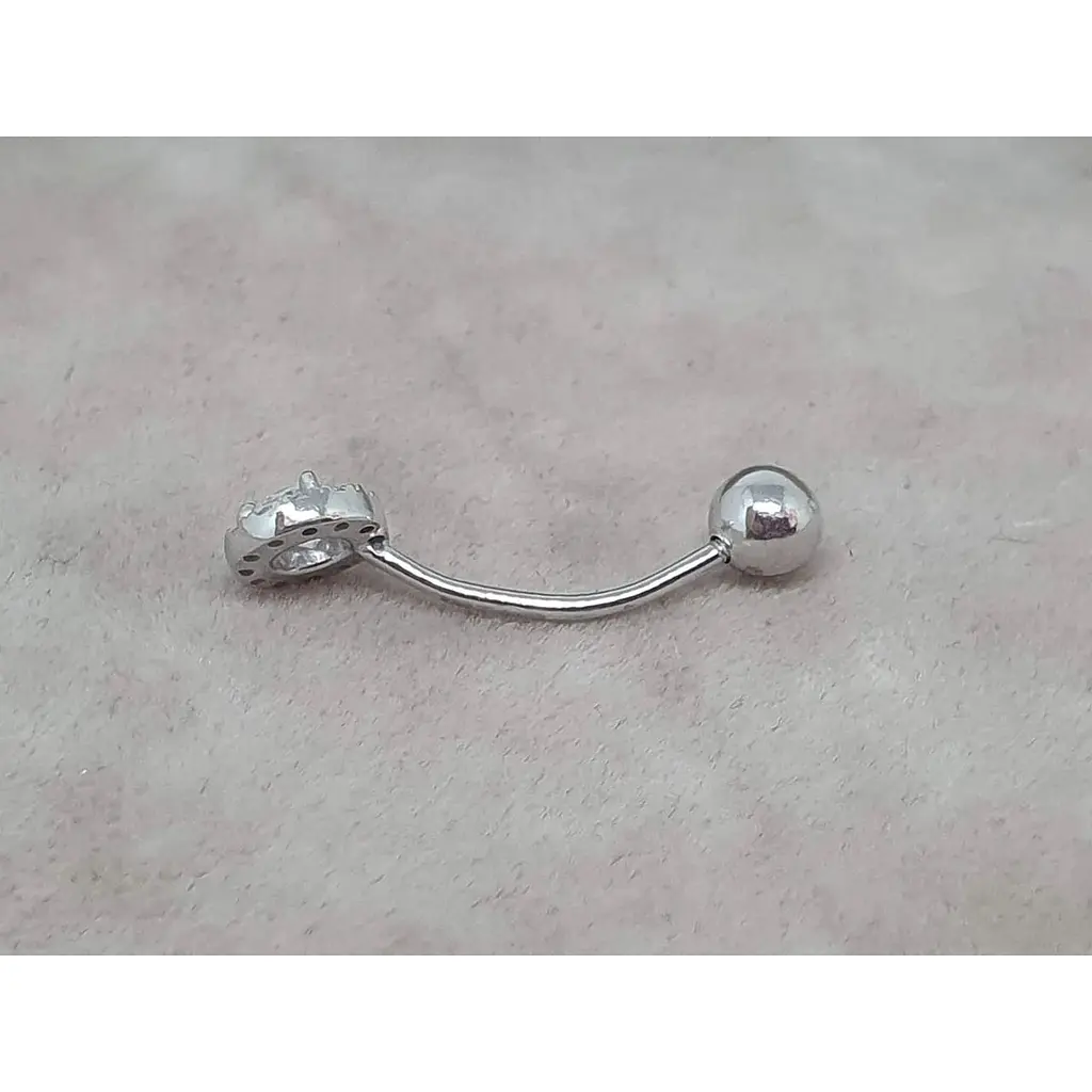 Серебряная серьга для пирсинга пупка Ирий. 6029 - фото 2