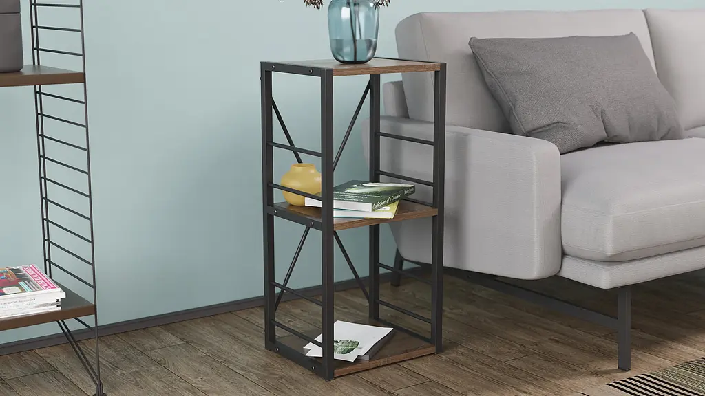 Етажерка 3/34 Ferrum-decor Серії Коннект 73x34x28 чорний ДСП Дуб Сонома Трюфель 16мм (FRD-104293) - фото 2