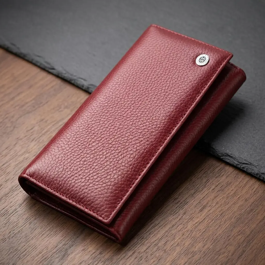 Практичний гаманець для жінок із натуральної шкіри ST Leather 23098 бордовий