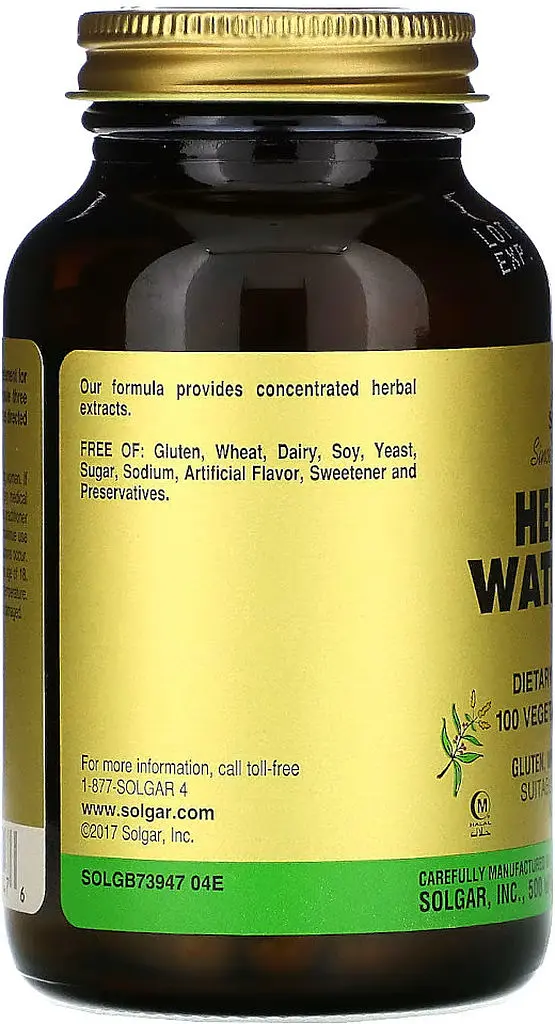 Натуральна добавка Solgar Herbal Water Pill, 100 вегакапсул - фото 2