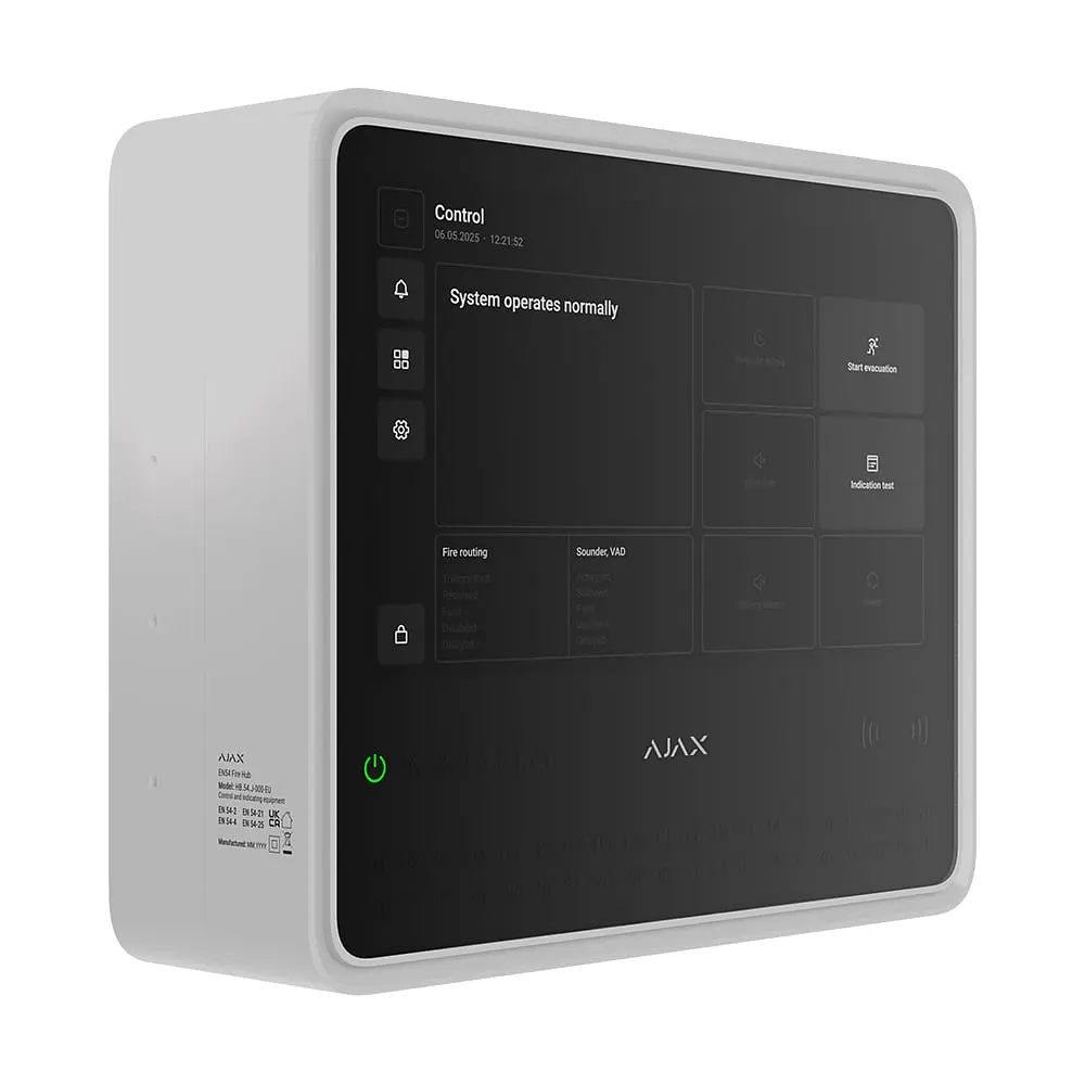 Бездротовий ППКП Ajax EN54 Fire Hub Jeweller White з Wi-Fi, 2G/4G, Ethernet, підтримкою до 200 пристроїв та 40 пожежних зон (26-00634) - фото 2