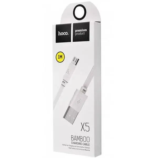 Кабель Hoco microUSB X5 Bamboo White - фото 2