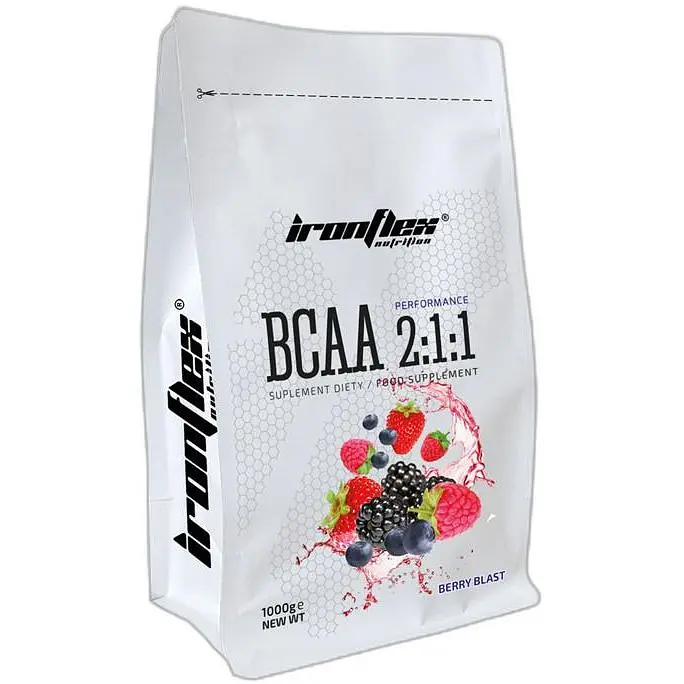 Амінокислота IronFlex BCAA BCAA 2-1-1 Performance 1 кг Ягідний вибух - фото 1